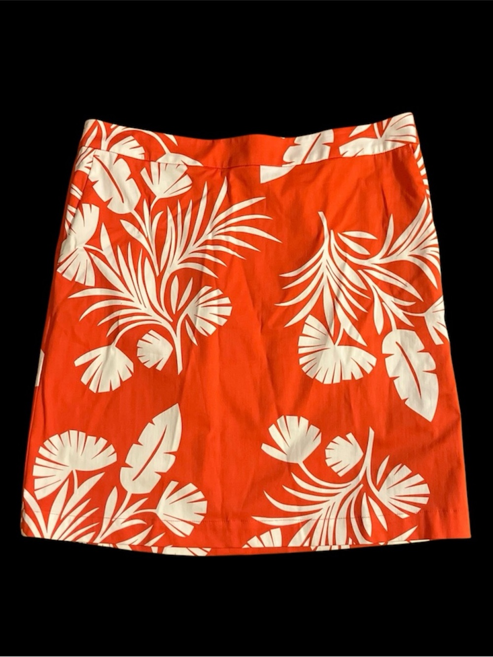 Tropical Orange & White Floral Skirt